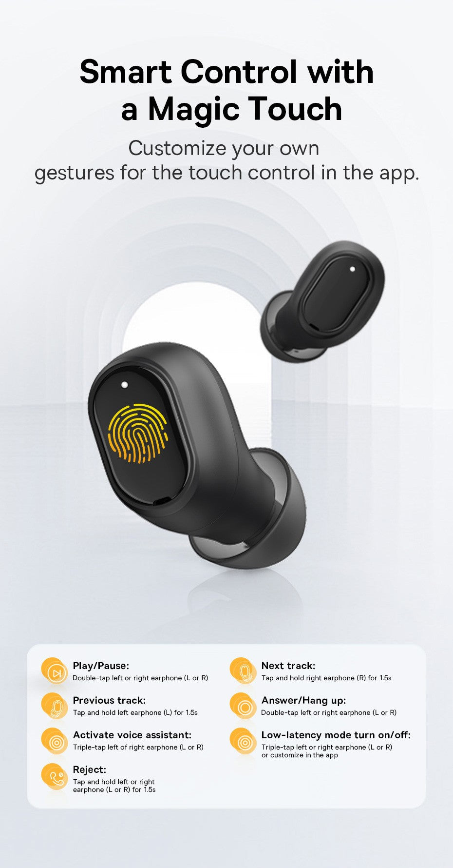 Baseus Bowie EZ10 Earphones Wireless Bluetooth 5.3 0.06' Low Latency TWS Headphone with Dual Microphones Headset HD Call Earbuds