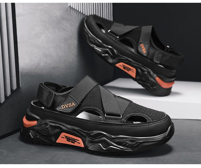 Summer Men Sandals Genuine Leather Mens Casual Shoes Outdoor Men Leather Sandals for Men Beach Shoes Roman mens Shoes