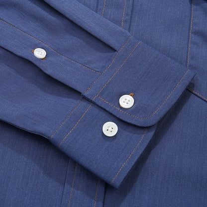 Men Shirt Denim Oversize 6XL 7XL 8XL 10XL Plus Size Fashion Casual Cowboy Blue Pockets Loose Long Sleeve Cotton High Quality