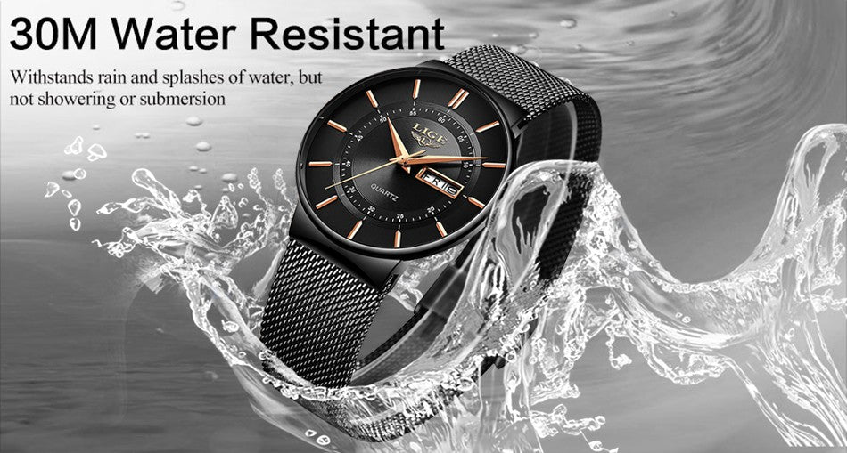 LIGE Quartz Stainless Steel Women Wristwatch Retro Hot Style Great Japanese Movement Quality Fashion Waterproof Watch for Women