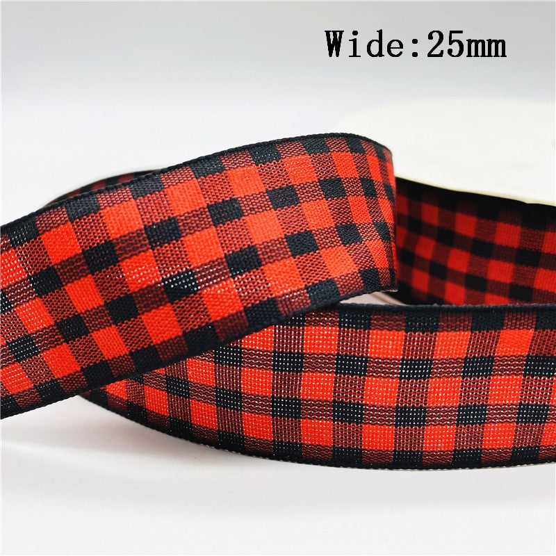 5yards/Lot 10mm 25mm Plaid Ribbon Christmas Decor Ribbon For Handmade Design Christmas Decoration DIY Gift Wrapping