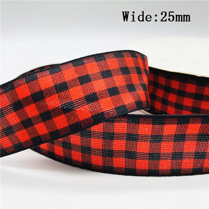 5yards/Lot 10mm 25mm Plaid Ribbon Christmas Decor Ribbon For Handmade Design Christmas Decoration DIY Gift Wrapping