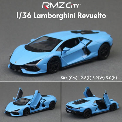 1/36 Lamborghini Super Sport Miniatura de Carro de Brinquedo para Crianças RMZ CiTY Diecast Metal Carrinho de Fricção para Coleção Presente Meninos
