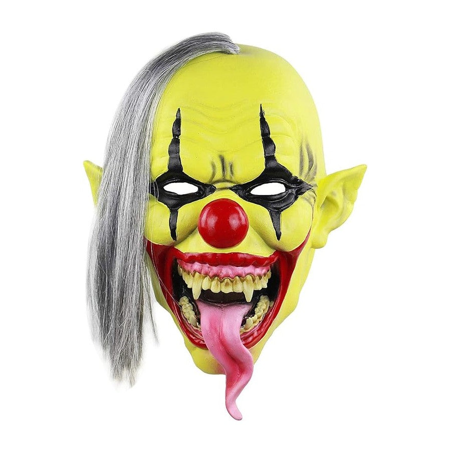 Halloween Mask -  Green Horror Clown Mask with Hair, Terrifying Halloween Costume Face Mask for Adults Party Disguise