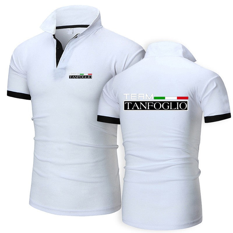 2024 Summer Men's Tanfoglio Logo Print High Quality Cotton Short Sleeve Solid Color Casual Lapel Collar Quick Drying Polo Shirts