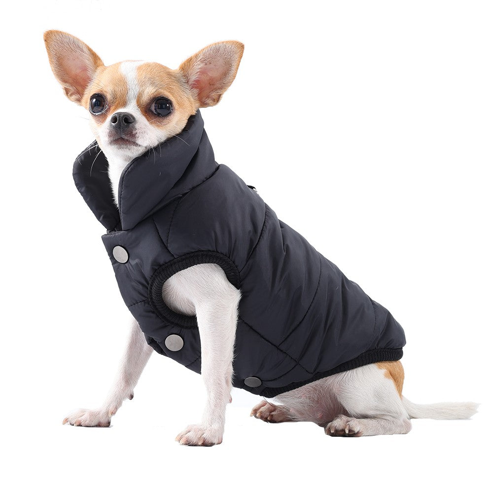 Jaqueta Corta-vento para Cães Pequenos e Médios Outono Inverno Quente com Argola em D Roupas para Filhotes de Chihuahua Schnauzer Fantasia de Lã para Animais de Estimação