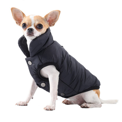 Jaqueta Corta-vento para Cães Pequenos e Médios Outono Inverno Quente com Argola em D Roupas para Filhotes de Chihuahua Schnauzer Fantasia de Lã para Animais de Estimação