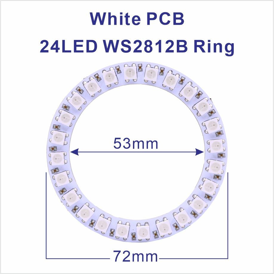 DC5V WS2812B Pixel Ring LED Panel Light Individual 8/16/24/35/45/128 LED Addressable WS2812 IC 5050 RGB LED Ring Module