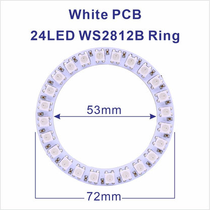 DC5V WS2812B Pixel Ring LED Panel Light Individual 8/16/24/35/45/128 LED Addressable WS2812 IC 5050 RGB LED Ring Module