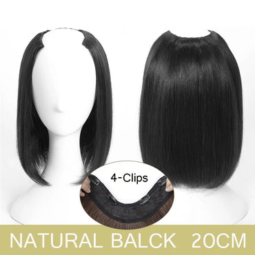 Synthetic long straight U-shaped half-head wig women clip natural fake wigs in hair extension, daily wigs