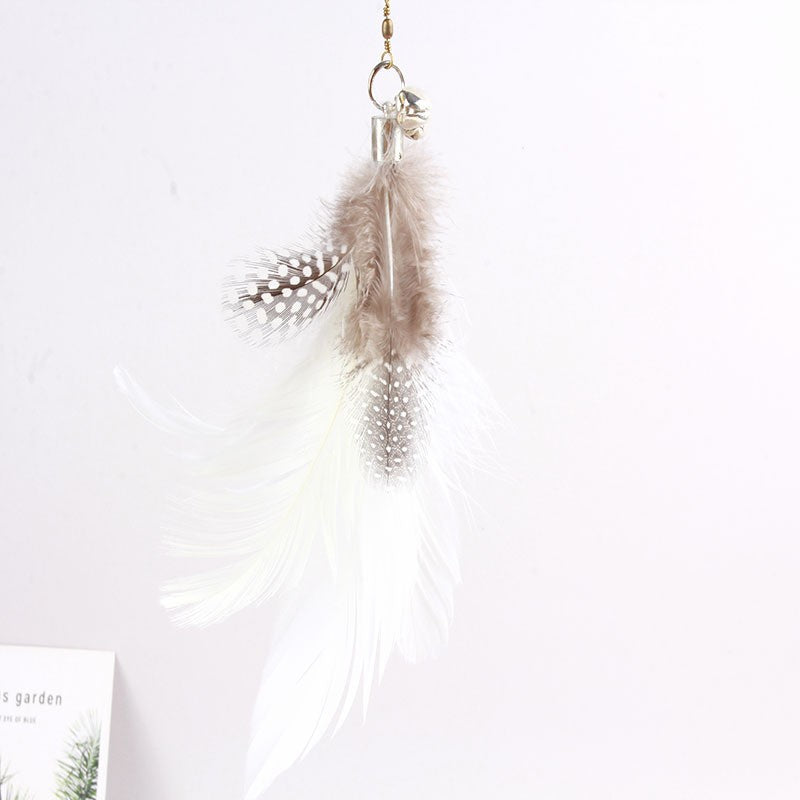 Brinquedo Engraçado para Gatos de Pena Colorida Fofa com Sino Ventosa Varinha Interativa Destacável para Gatinhos Brinquedos para Gatos