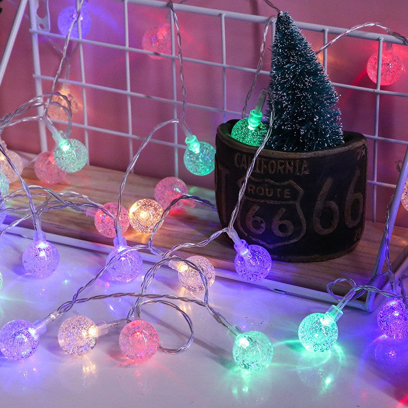 LED Crystal Ball String Lights Battery Power Romantic Bubble Ball Light String Indoor Garden Party Christmas Festival Decoration