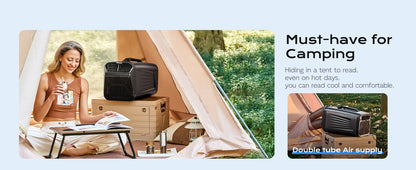 5200BTU Portable Tent Air Conditioner,500W Low-Power Quiet AC for Camping,RV,Truck,Garage & Pet Cooling Indoor & Outdoor Use
