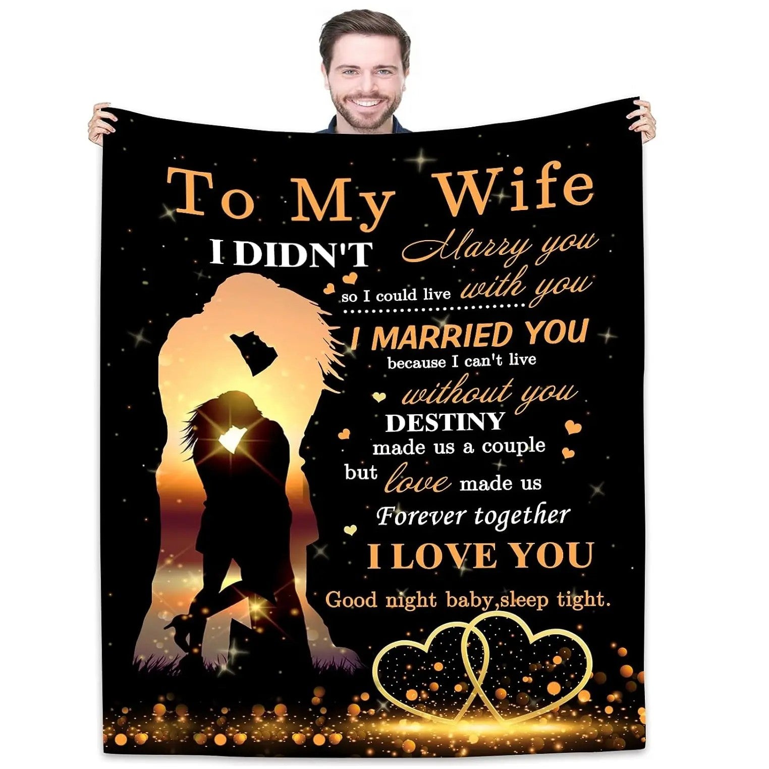 [SummerVibes] CLASSIC Wife Blanket Gifts for Wife on Mothers Day To My Wife Soft Throw Blanket Christmas Birthday Present for Wife From Husband Romantic Gifts for Her,All-Season Universal Blanket