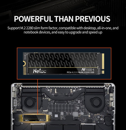 Netac SSD NVMe M.2 1TB 2TB 4TB M2 2280 PCIe 4.0x4 SSD PS5 Disco Rígido Interno de Estado Sólido para Notebook Desktop