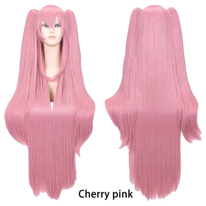 The Ending Seraphim Krul Tepes Cosplay Synthetic Hair 38-Inch Vampire Witch Halloween Theme Party Anime Wig In Cherry Pink