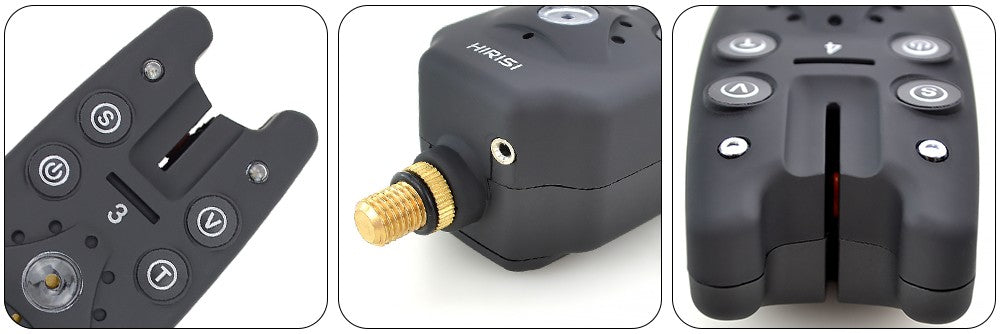 Alarme de picada de pesca sem fio conjunto 1+4 com 4 indicadores de picada luminosos em estojo EVA para pesca de carpas B1203S