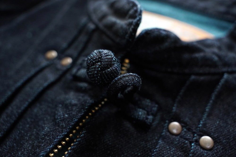 Sauce Zhan Mens Jacket Indigo Selvedge Denim Jacket Jean Jacket Men Vintage Chinese Style Knot Button Loose Fit