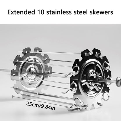 Oven Grill Cage Stainless Steel Meat Skewer Cage Heat-Resistant BBQ Roaster Non-Stick Kebab Maker Machine Meat Rotisserie Skewer