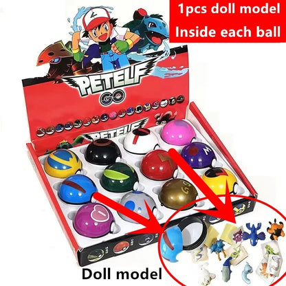 12/20/24 Peças/Conjunto 4-5 Cm PokeBall Modelo Anime Figura Monstro de Bolso Bonecos de Elfos de Estimação Brinquedos para Presente de Aniversário de Crianças