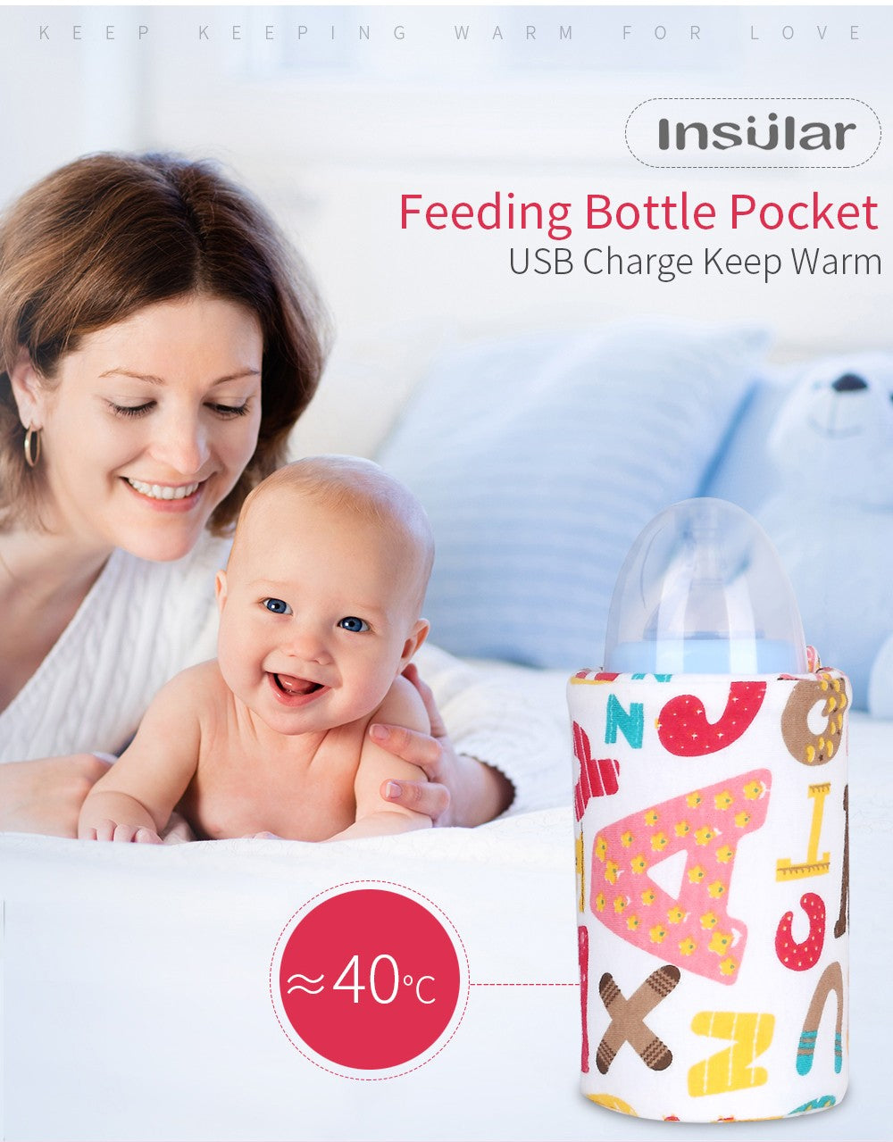 USB Baby Bottle Warmer Portable Travel Infant Baby Feeding Bottle Warmer Heater Thermostat Heated Cover Milk Bottle Heater Bags