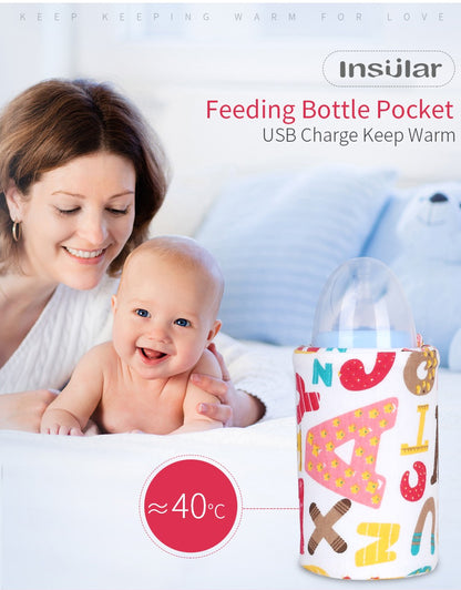 USB Baby Bottle Warmer Portable Travel Infant Baby Feeding Bottle Warmer Heater Thermostat Heated Cover Milk Bottle Heater Bags