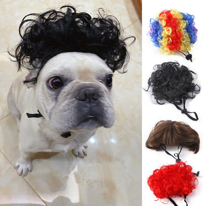 Perucas para Pets Cabeças Explosivas Acessórios de Cabelo de Palhaço para Cães e Gatos Fantasias de Halloween Natal Acessórios Divertidos para Cabelo de Pets