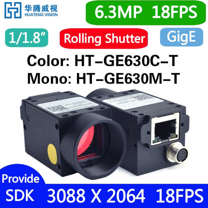 Gigabit Ethernet GigE Visão Computacional Câmera Industrial Colorida Rolling Shutter Montagem C Fornece SDK Windows Linux Demonstração Python