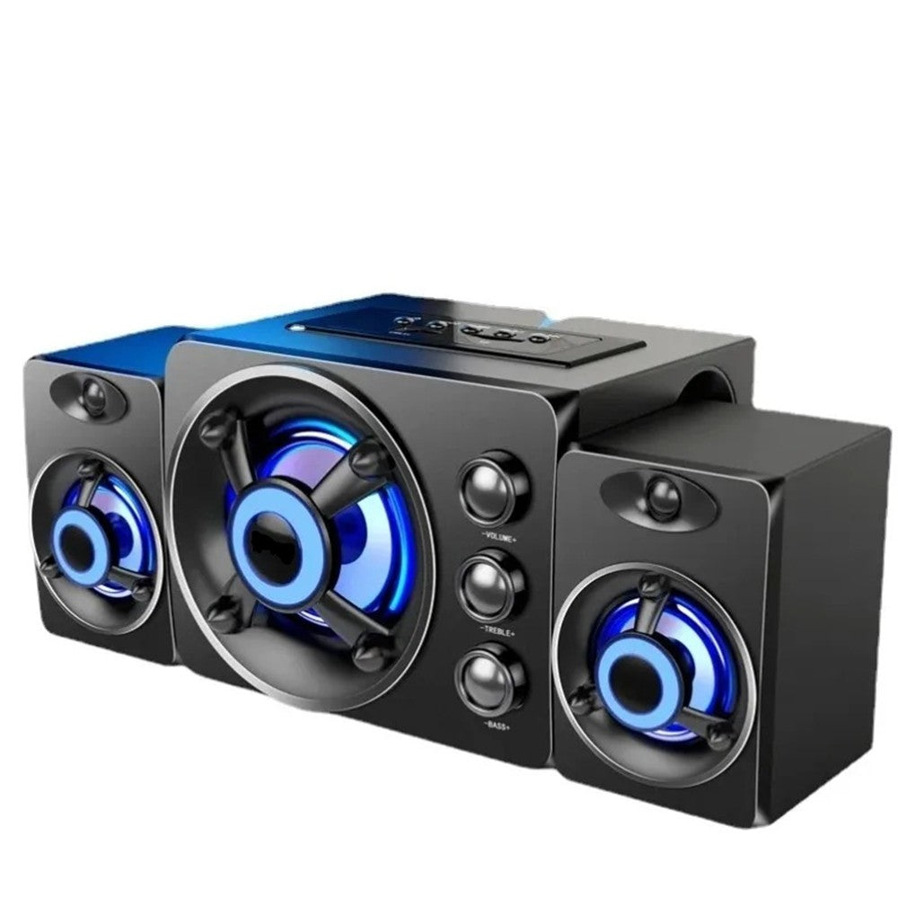 HIFI 3D Stereo Speakers Colorful LED Heavy Light AUX USB Wired Wireless Bluetooth Audio Home Theater Surround Sound Bar TV