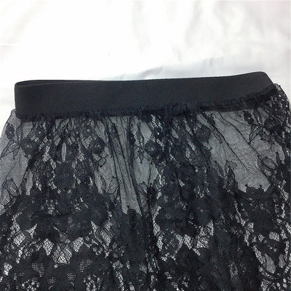 Miniskirt Sexy Transparent Lace Mesh Skirt Shirt Extender Women Summer Mini Black White Short Micro Skirt Ladies Underskirt