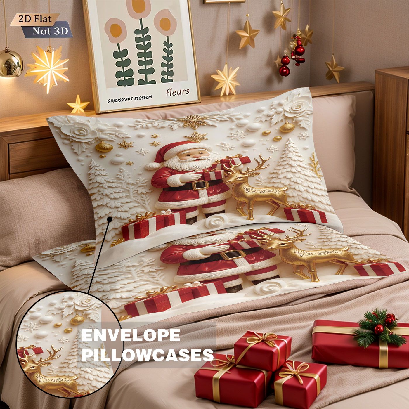 Jogo de Cama Sem Fio com Estampa de Boneco de Neve Feliz Natal 3 Peças Vários Tamanhos Decoração de Quarto Lavável na Máquina