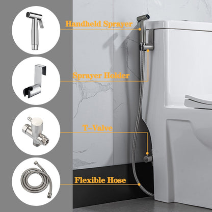 Handheld Toilet Bidet Sprayer Set Kit Stainless Steel Hand Bidet faucet for Bathroom Hand Sprayer Shower Head Self Cleaning