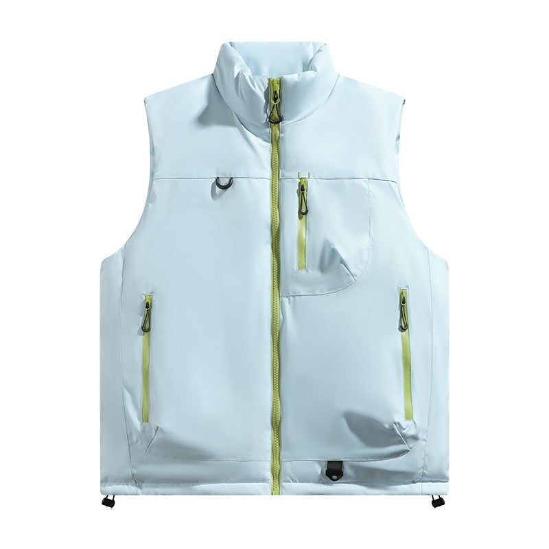 Colete Masculino e Feminino para Pesca ao Ar Livre Casual Corta-Vento Respirável Quente Macio e Confortável para Inverno à Prova de Frio Roupa de Algodão Respirável