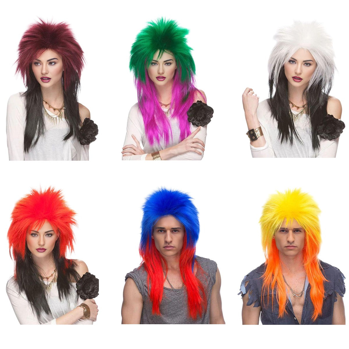 Nova Peruca Sintética de Cabelo Liso e Comprido Matt Kill, Fibra Química, Estilo Punk Rock Fofo para Festa de Halloween