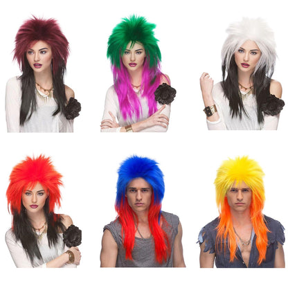 Nova Peruca Sintética de Cabelo Liso e Comprido Matt Kill, Fibra Química, Estilo Punk Rock Fofo para Festa de Halloween