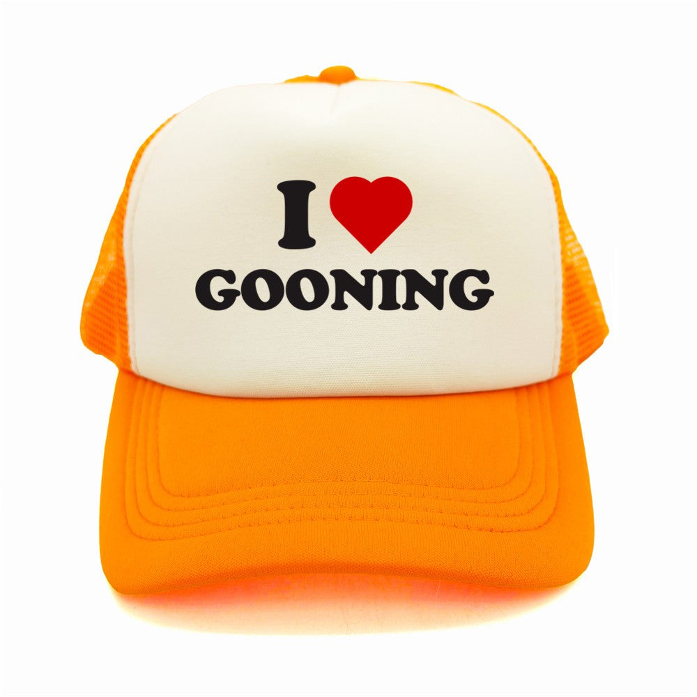 Funny I Love Gooning Baseball Caps Cool Summer Men Mesh Net Hat Humor Trucker Cap Unisex Outdoor Mesh Net Caps MZ-080