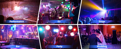 Datewink 4PCS 36LEDs Flat Par Lights With Bag RGB Stage Lighting Effect DMX512 For DJ Disco Wedding Party Nightclub Christmas