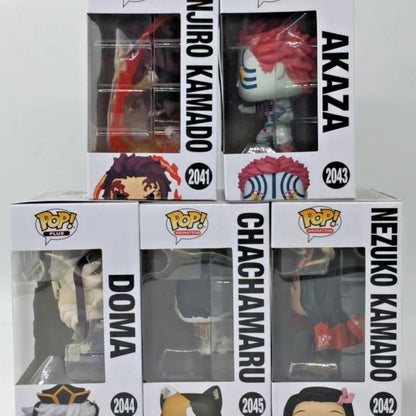 Funko Pop Genuíno Demon Slayer Akaza Kamado Tanjiro Kamado Nezuko Boneco de Ação Modelo 2041 2042 2043 Escultura de Vinil Bonecas de Presente