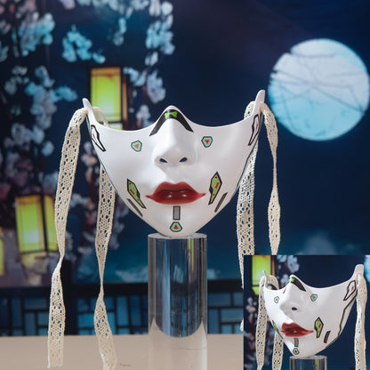 Red Lip Half-face COS Beauty Props Decoration Collection Half-face Decoration Mechanical Wind Adult Men's and Women's Masks