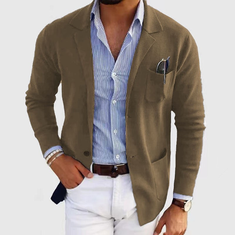 2025 New Men's Blazer Jackets Fashion Slim Fit Solid Single-breasted Suit Coats Business Casual Outerwear Wedding Suits for Men