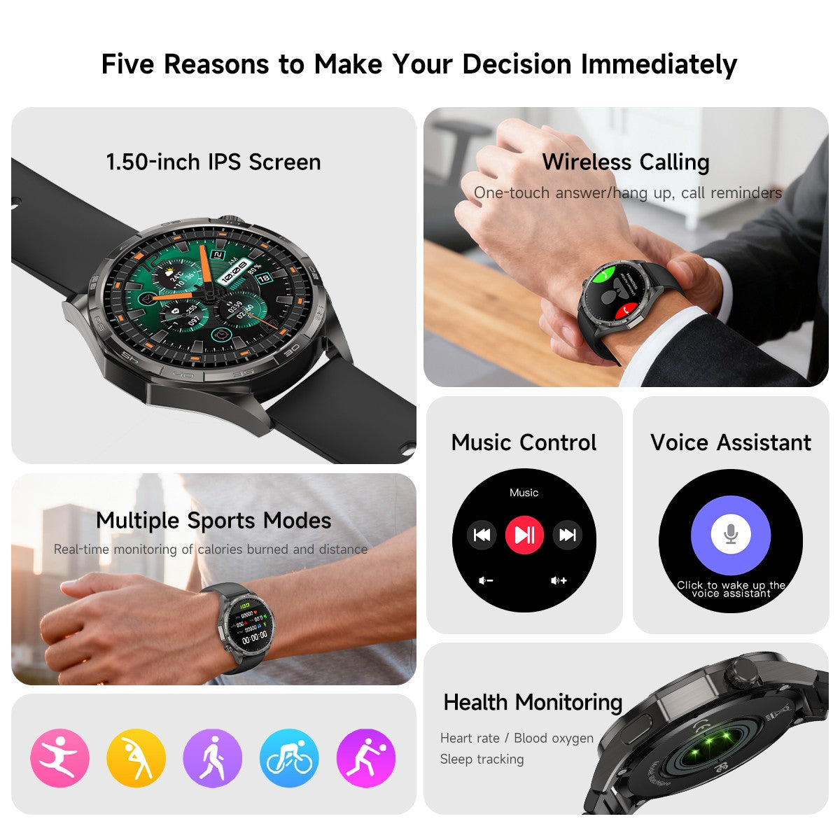 Smartwatch 2026 Novo Watch 6 Pro Masculino Tela HD AMOLED GPS Trajetória de Movimento Frequência Cardíaca Chamada Bluetooth SmartWatch IP68 à prova d'água