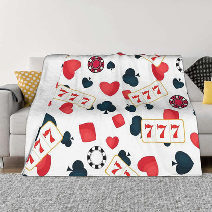 Poker Slot Machine Pattern 1 Blankets Warm Flannel Sofa Throw Blanket for Couch Bedding Outdoor Throws Bedspread Quilt