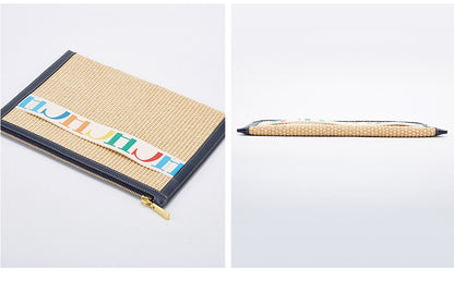 CHCH Handmade Woven Clutch Bag Ribbon Embellished Niche Style Clutch Bag