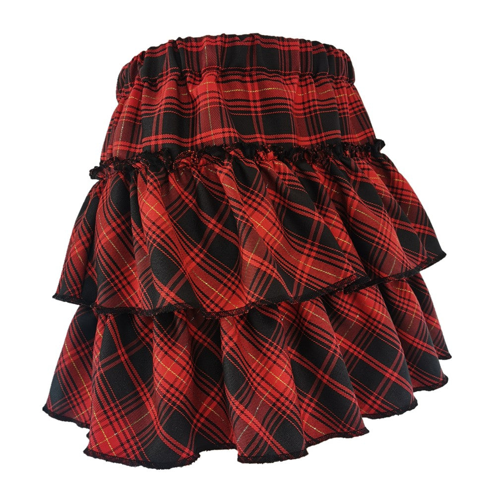 Pink Skirt Japanese College Style Youth Girl Plaid Skirt Female High Waist Slim Lolita Cosplay Y2k Skirt Goth Skirt