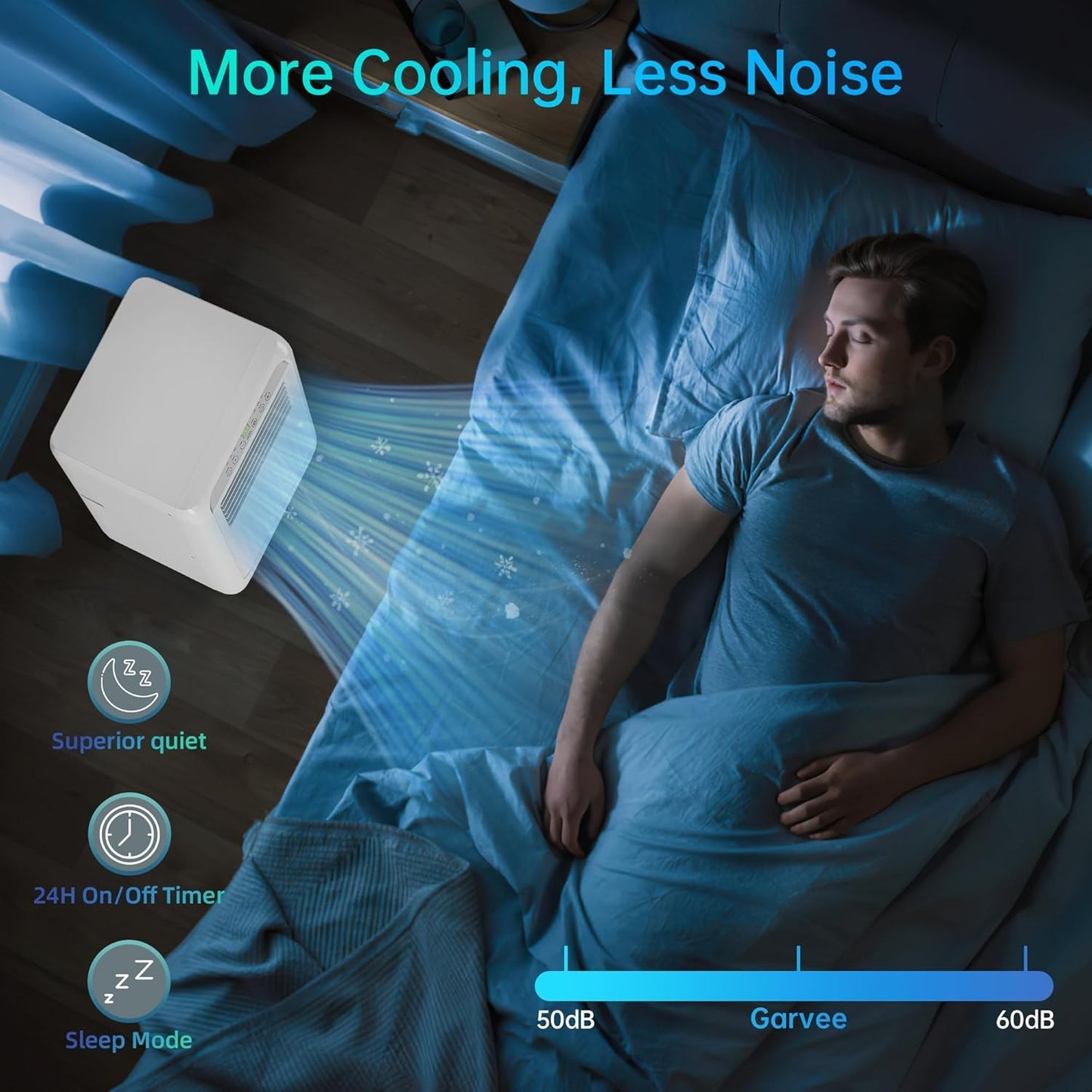 Ar-condicionado portátil 8000 Btu, 3 em 1 (AC portátil, desumidificador e modo ventilador), unidade de AC com timer 24H e controle remoto