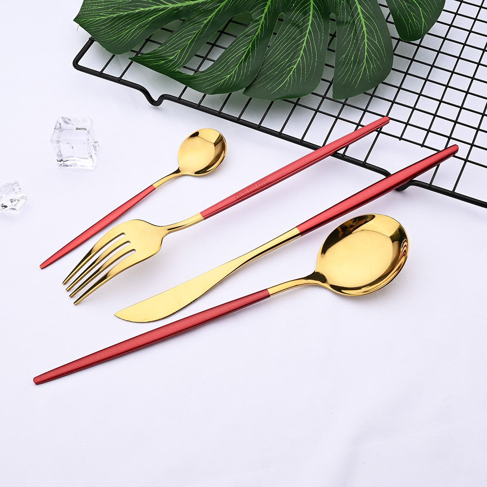 6Pcs/Set Teaspoon Stainless Steel Flatware Colorful Cake Fruit Spoons Dessert Small Coffee Spoon Snack Kitchen Dinnerware Tools