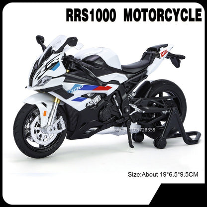 1:12 RRS1000 S1000RR Modelo de Brinquedo Motos de Liga Fundida Motocicletas Amortecimento Roda Dianteira Direcionável Pneus de Borracha Presente para Meninos