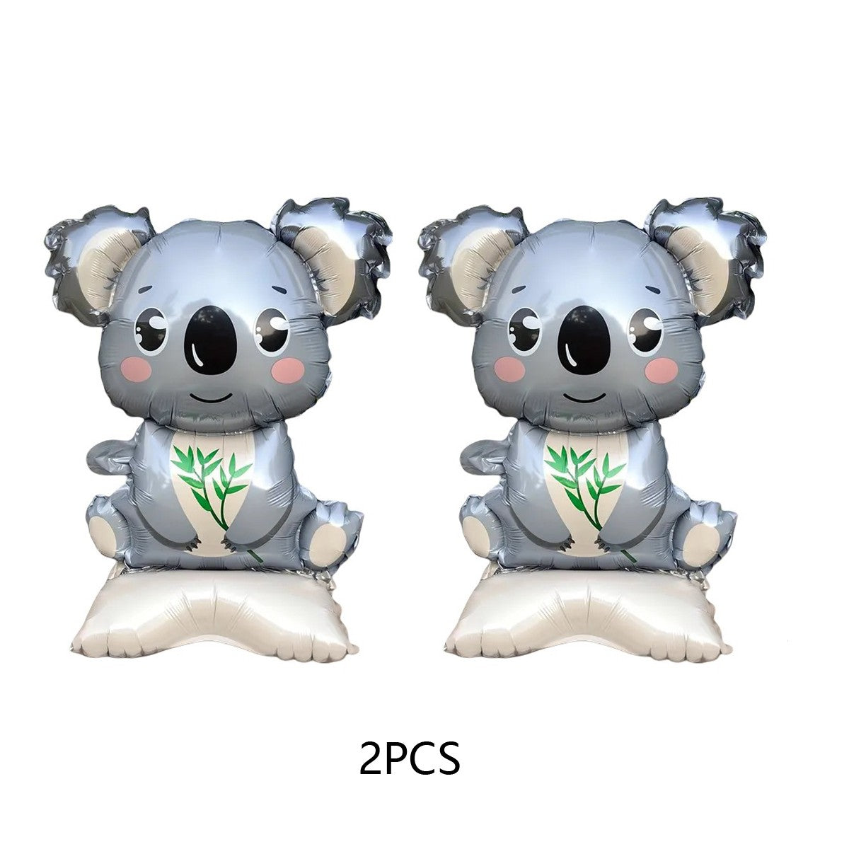 3/2PCS Jungle Animal Foil Balloons with Stand - Koala Elephant Fox for Birthday Wedding Carnival Theme Decorations