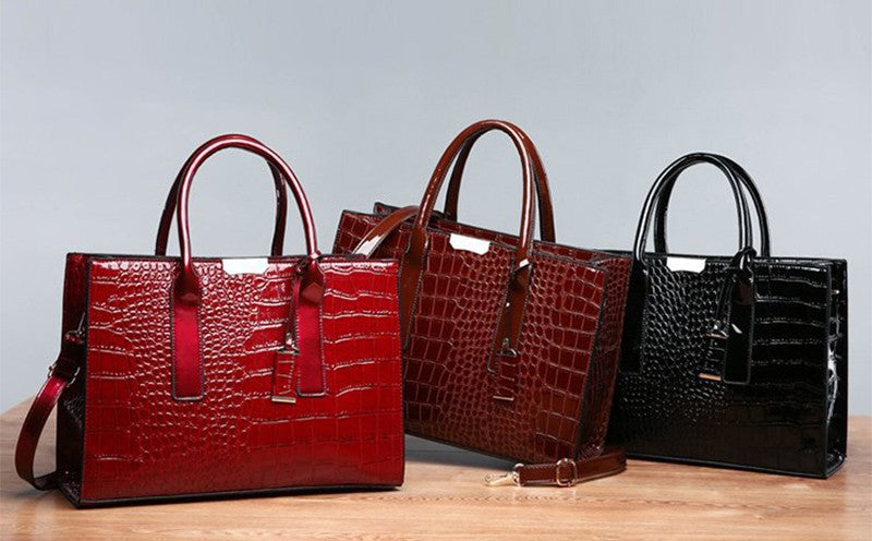 Luxury Crocodile Pattern Handbag ?Women Large Capacity Shoulder Bag? PU Leather Top-handle Bag? Brands Crossbody Bag Totes sac