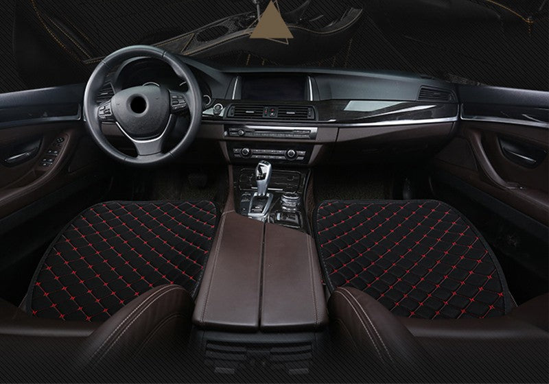 Kcimo 3Pcs Cotton and linen Car Seat Cover Set Universal Car Seat Cover Cushion Car Seat Protector Interior Car Accessories